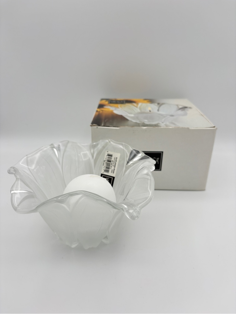 MIKASA Sunflower Frost 6 1/2 inch Votive Candle Holder/Bowl/Candy Dish
